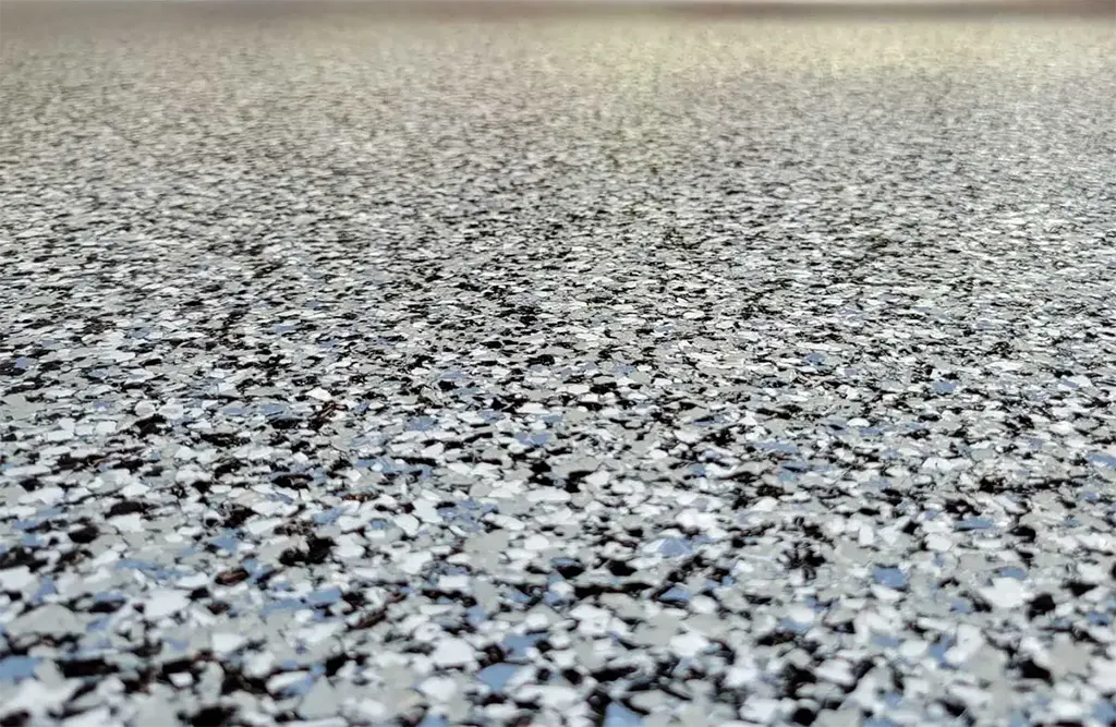 a close up of a garage floor