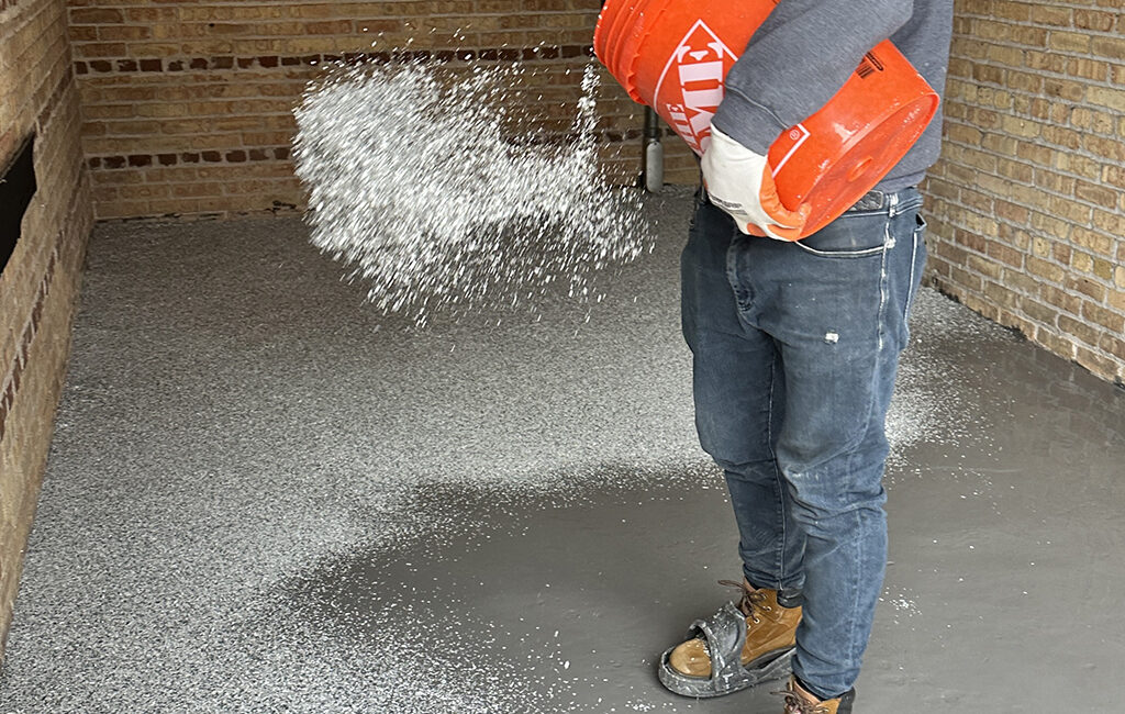 person adding flakes