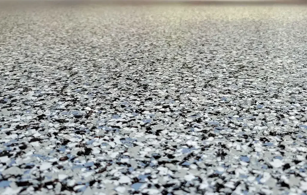 a close up of a garage floor