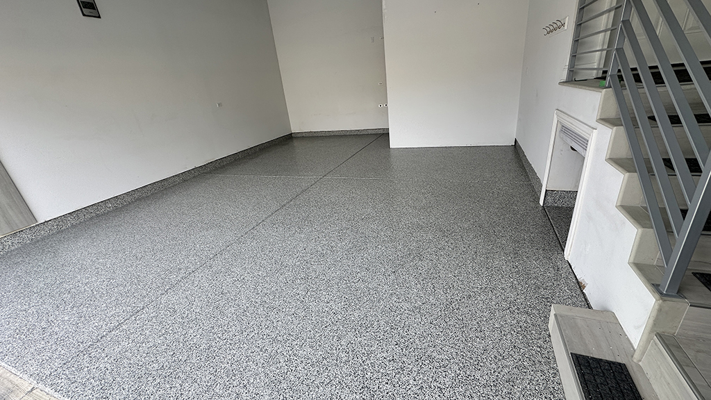 epoxy flake coated garage floor