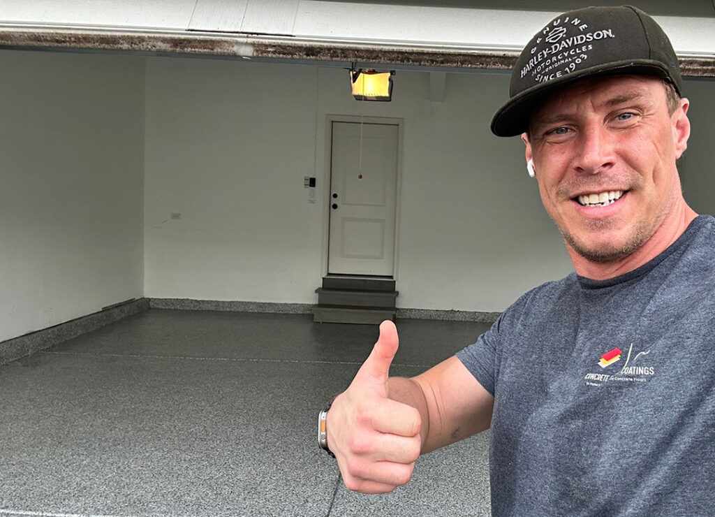 clean garage floor happy homeowner