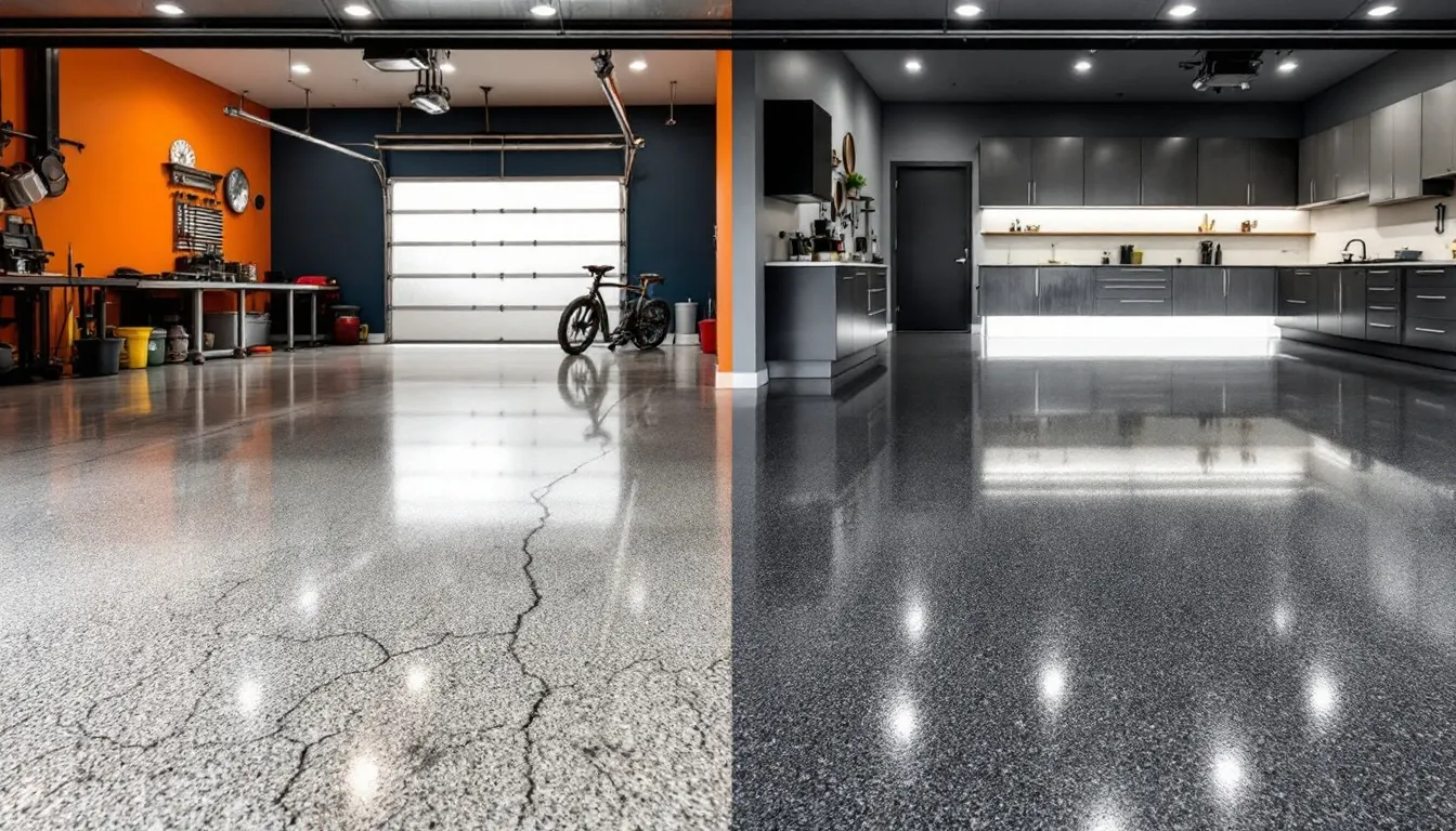 Cost-effective epoxy garage floor installation process.