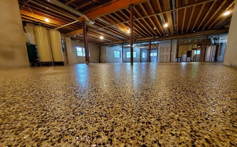 basement with epoxy coatings