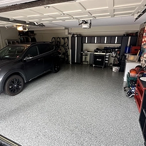 garage floor coating project in Lombard