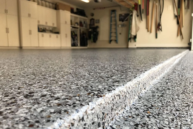 garage floor coated with epoxy